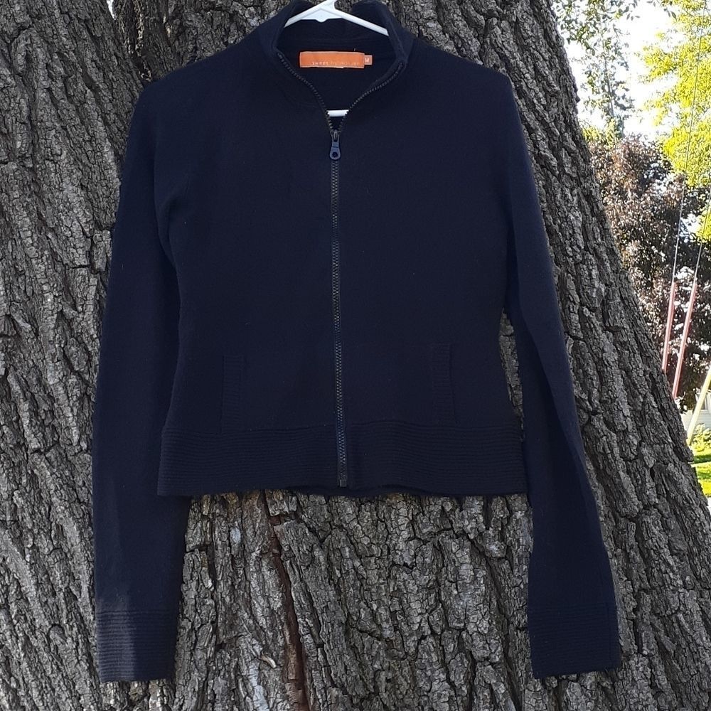 Sweet by Miss‎ Me Black Zipper Cardigan Sweater Med